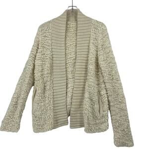 Sleeping on Snow Cardigan Sweater Size M Cream Wool Cashmere Blend Anthropologie